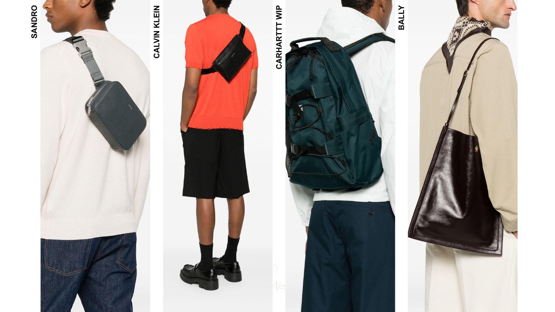 Seleção de malas de homem — Sandro, Calvin Klein, Carhartt WIP, Bally