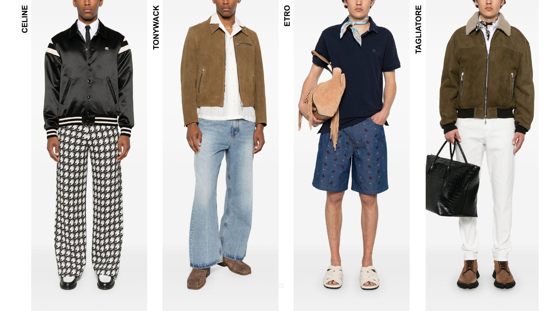 Seleção de roupa de homem — Celine, Tonywack, Etro, Tagliatore