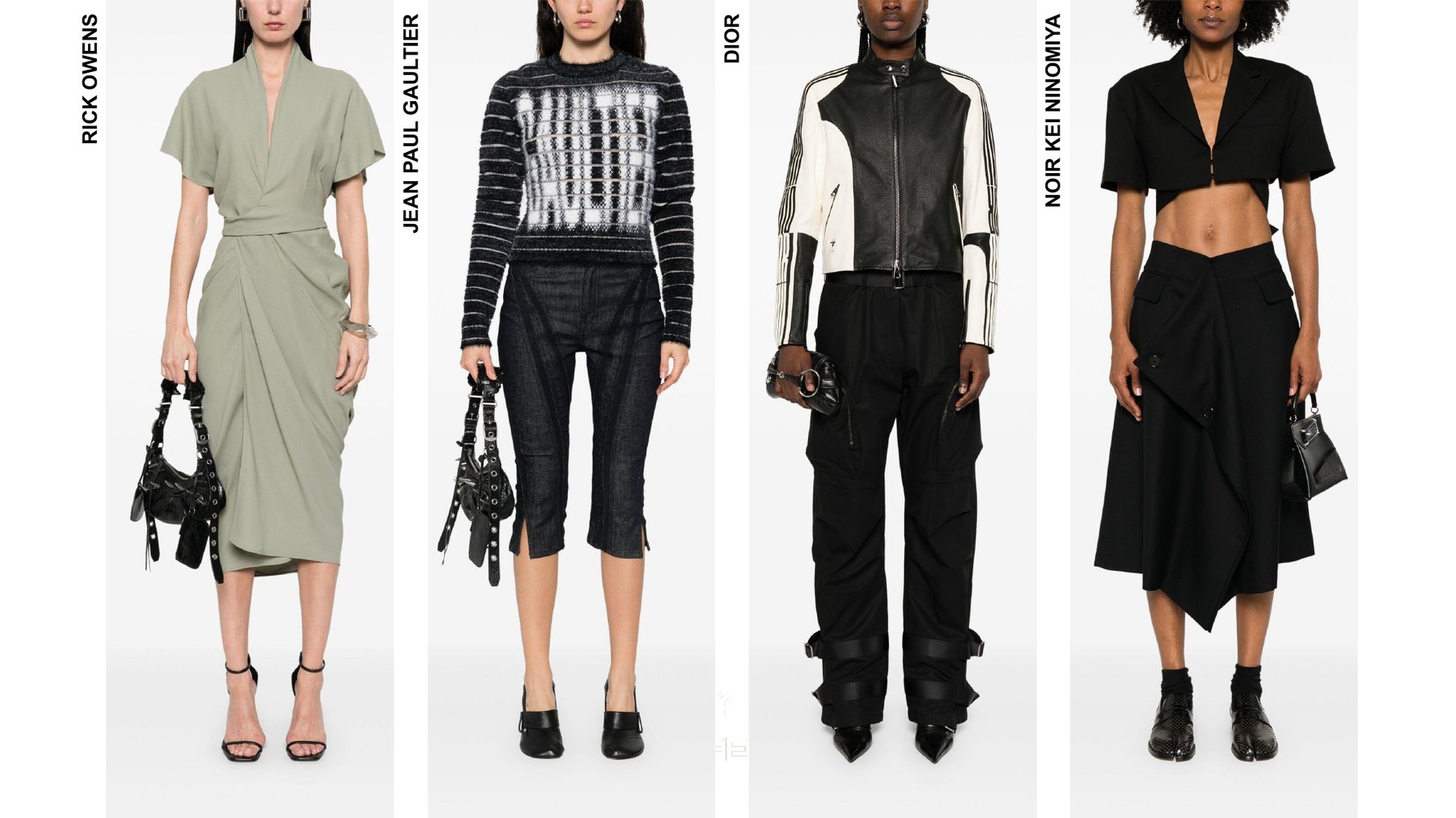 Seleção de roupa de senhora — Rick Owens, Jean Paul Gaultier, Dior, Noir Kei Ninomiya