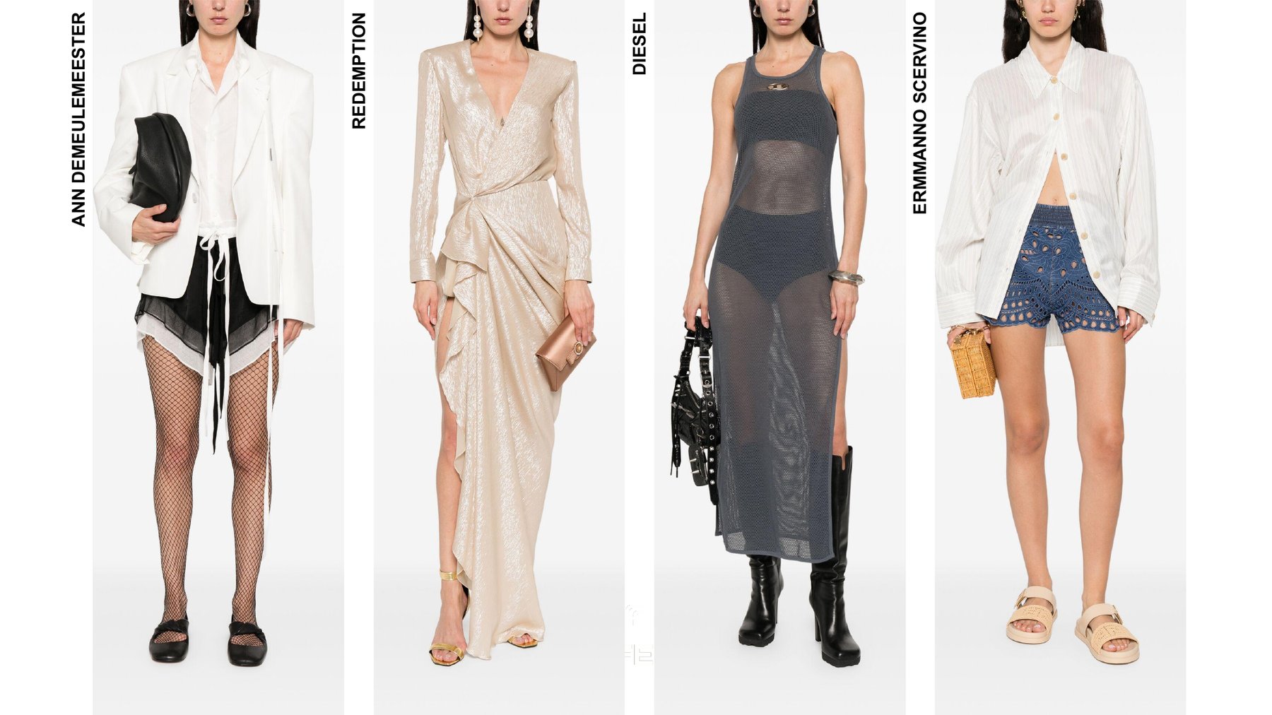Seleção de roupa de senhora — Ann Demeulemeester, Redemption, Diesel, Ermanno Scervino